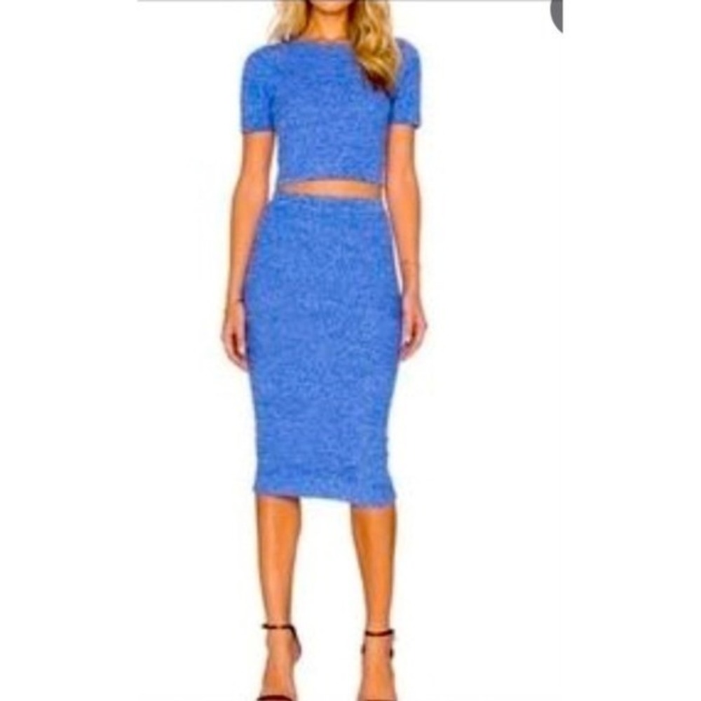 Alice+Olivia Woman Size S Blue Midi Pencil Skirt Set Professional Office Siren